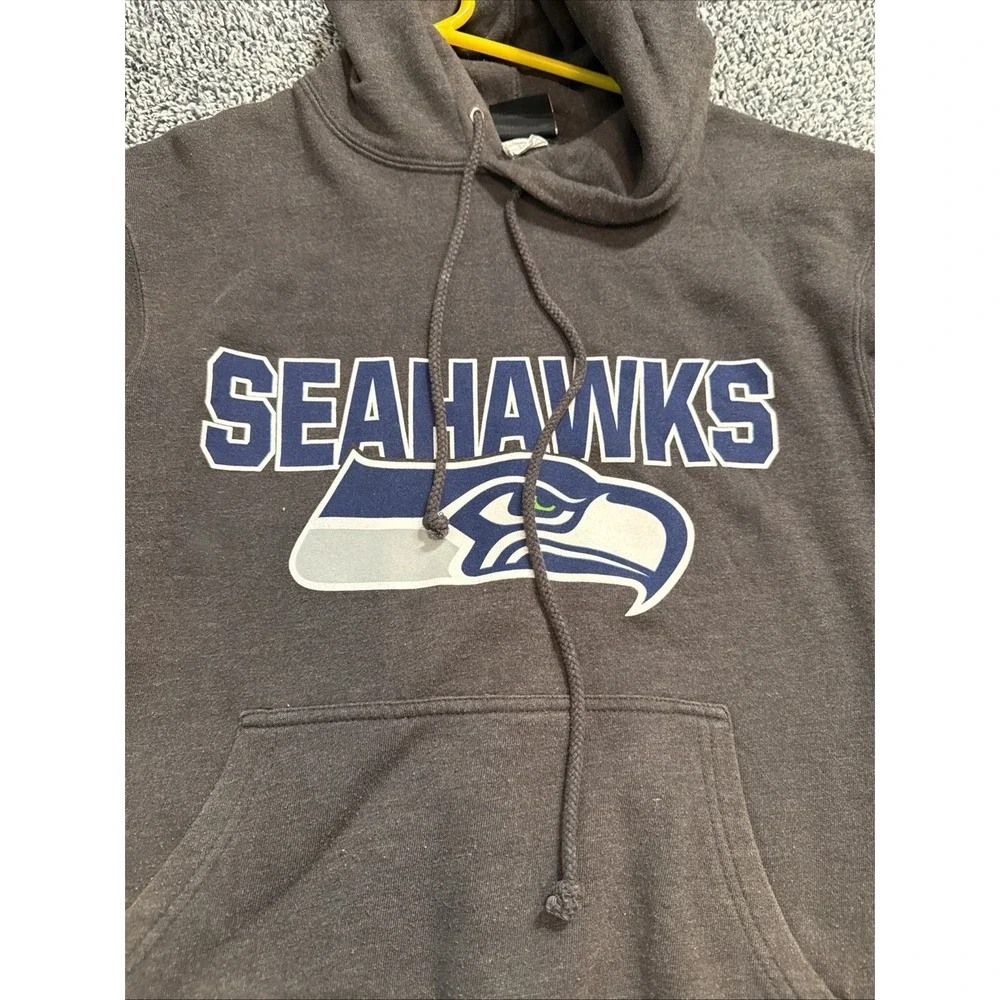 NFL Team Apparel Seattle Seahawks Gray Hoodie Pullover Sweatshirt Men's S